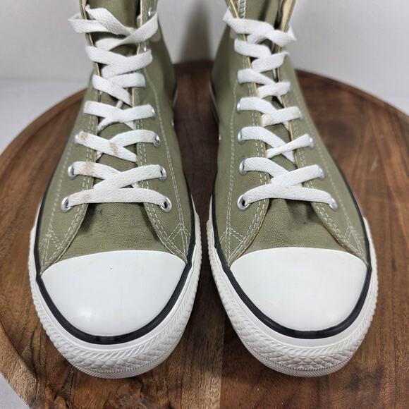 Converse Chuck Taylor All Star Mens Olive Green Size 12 Vintage High Top Shoes - Picture 6 of 10